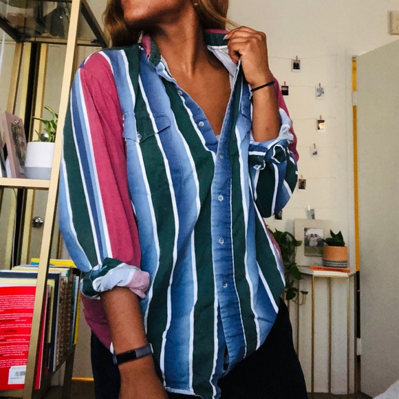 Colorful striped button down - Picture 4 of 4